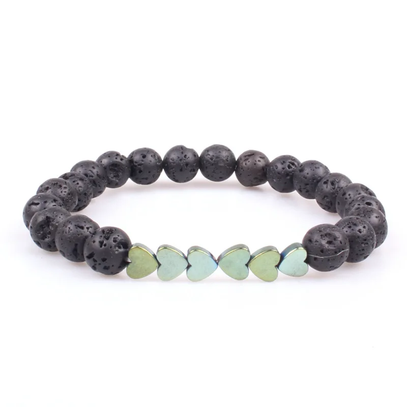 8 гематитовый магнит сердце камень браслет из вулканической лавы эфирное масло