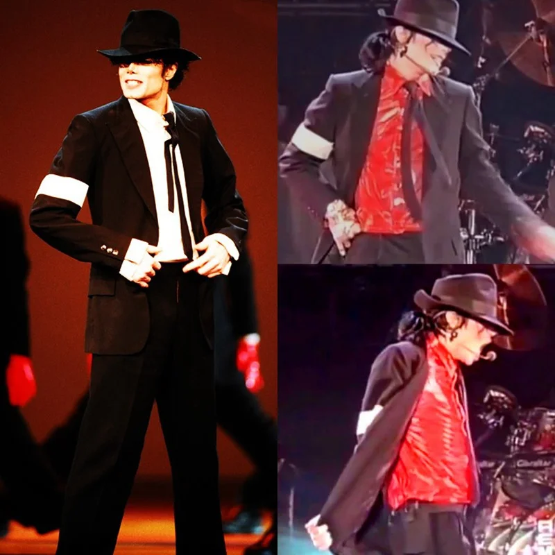 Редкий MJ майка Джексон опасная повязка черный костюм Блейзер Полный наряд для