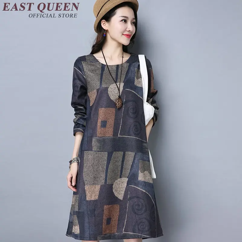 Женские Китайские Восточные платья летние с цветочным принтом винтажные