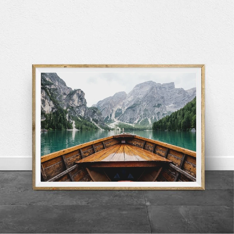 Boat Print Sea Beach Nature Landscape Poster Wall Art Canvas Painting Modern Photography Picture Home Decor | Дом и сад