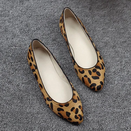 Dark leopard Складные балетки на плоской подошве; мягкая обувь; китайская женская обувь без застежки в стиле ретро; большие размеры; Цвет Черный; леопардовый принт; женские дизайнерские балетки с острым носком - Цвет: Dark leopard