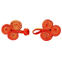 50set craft handmade red gold fabric braid button sew on chinese frog closure fastener knot button for chair cover clothes nk269