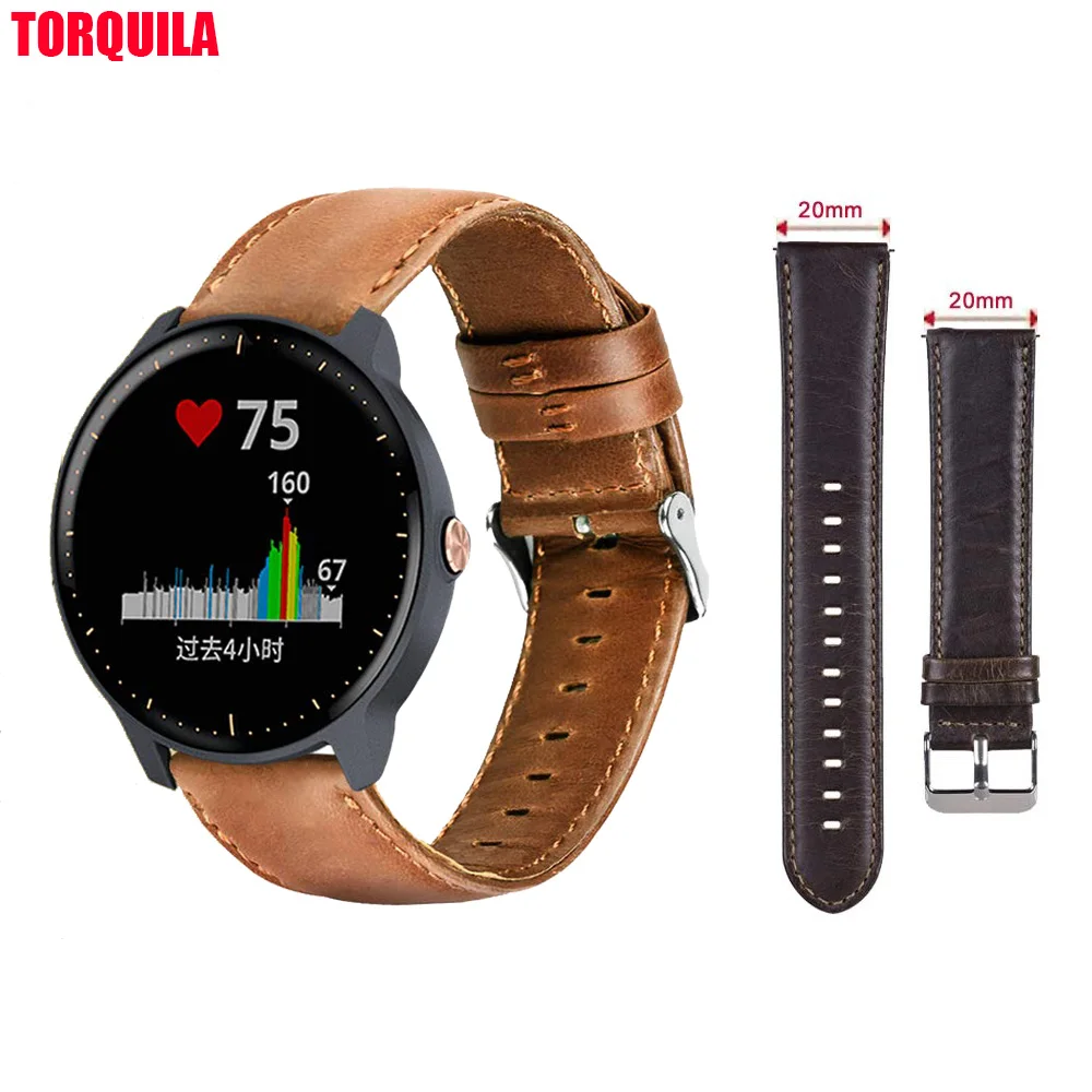 Кожаный ремешок TORQUILA для Garmin Vivoactive 3/Vivoactive 3 Music/Forerunner 645 Music Smartwatch ремешок из воловьей кожи Замена