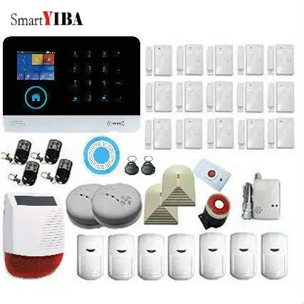 

SmartYIBA WIFI GSM GPRS English Poland Switchable RFID card Wireless Home Security Arm Disarm Alarm system APP Remote Control