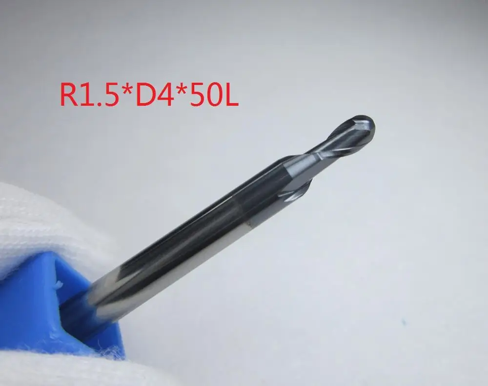 CAB2-R1.5-45 1PC HRC45 Carbide Ball Nose End Mills CNC machine ballnose milling cutter Diameter 1mm 4mm 6mm 10mm 16mm 20mm 45HRC freeshipping - Cutting Edge Length: CAB2-R1.5-45