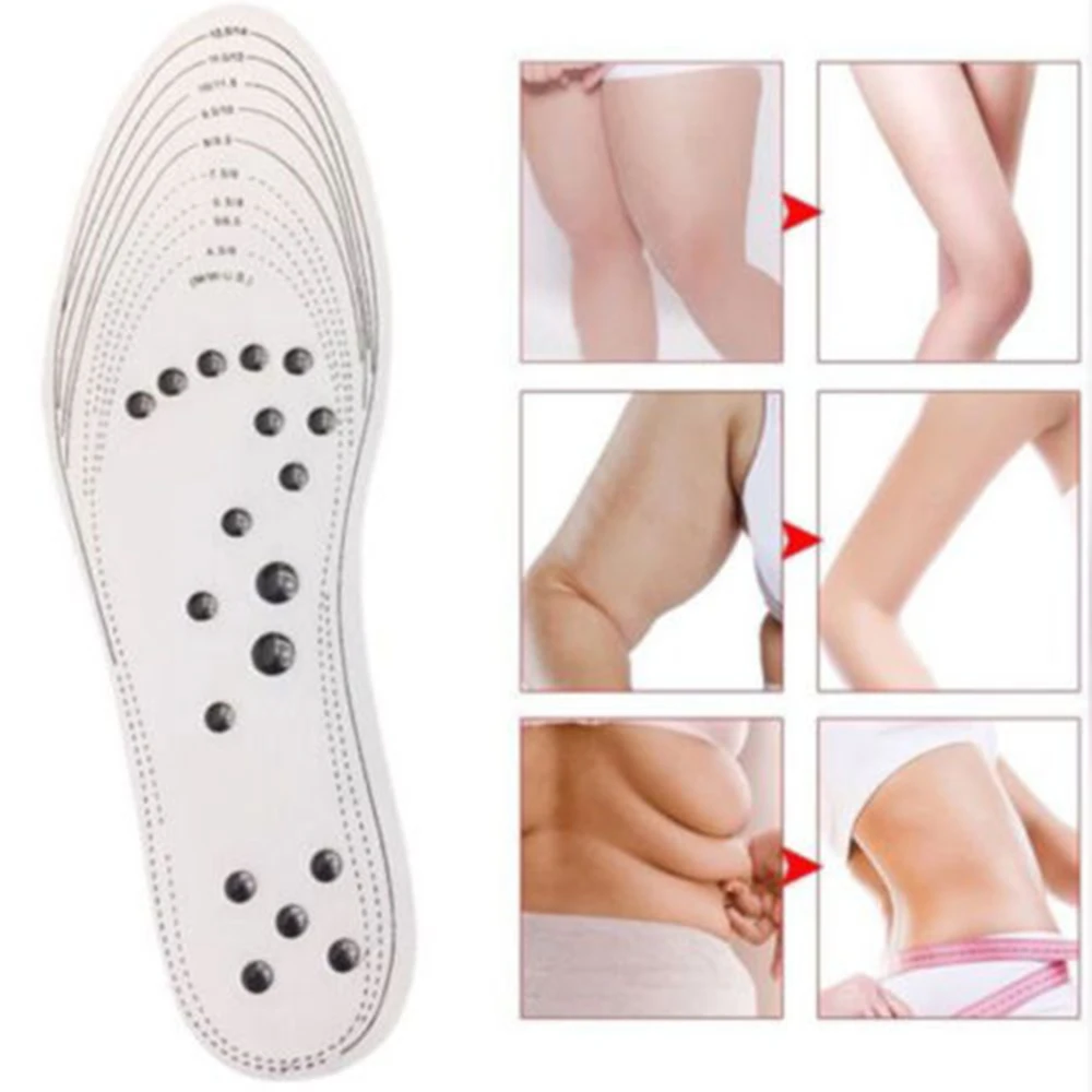

New 1 Pair Mindinsole Acupressure Magnetic Massage Insoles Acupuncture Feet Slim Shoe Pad Foot Care Tool