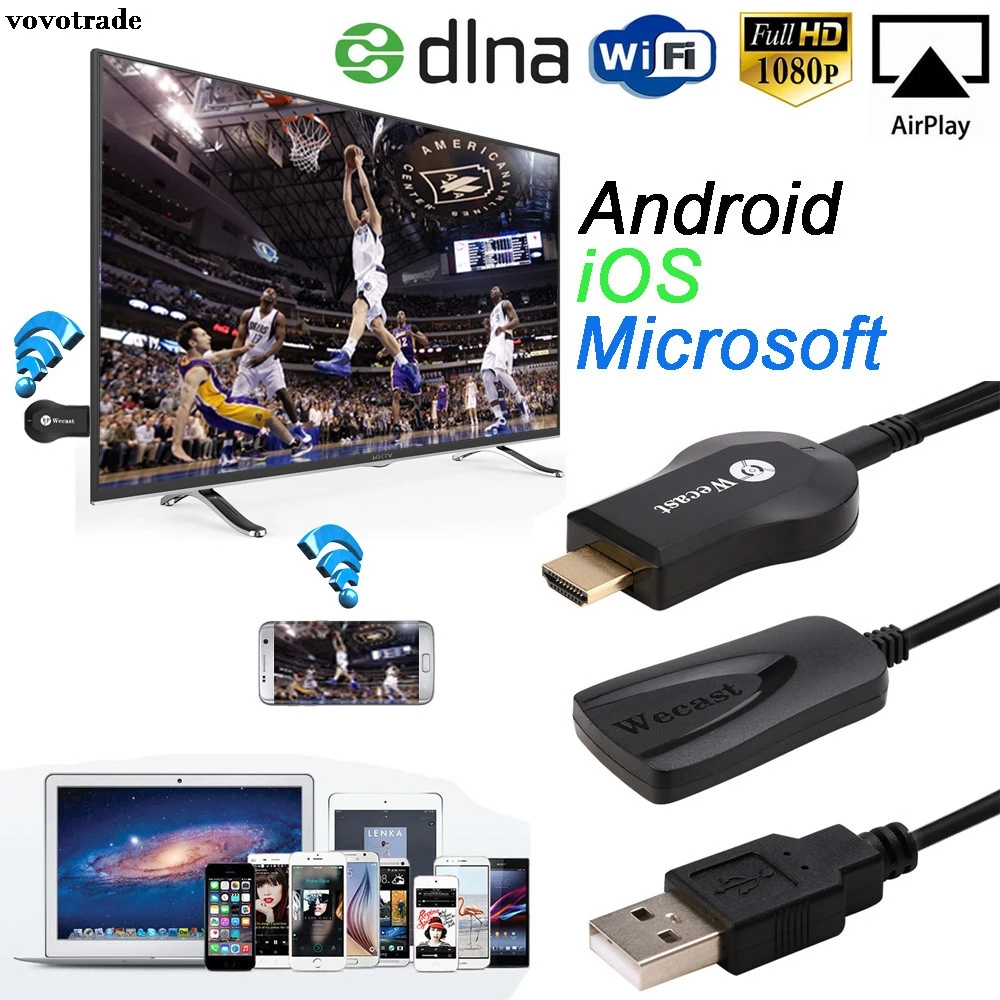Vovotrade Miracast 1080 P WiFi Дисплей ТВ ключ беспроводной спутниковый ресивер HDMI AirPlay DLNA Share