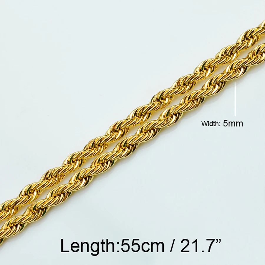 Anniyo 60cm 50cm Twisted Necklace for Women Men Gold Color Chains Wholesale Jewelry Fashion Gifts | Украшения и аксессуары