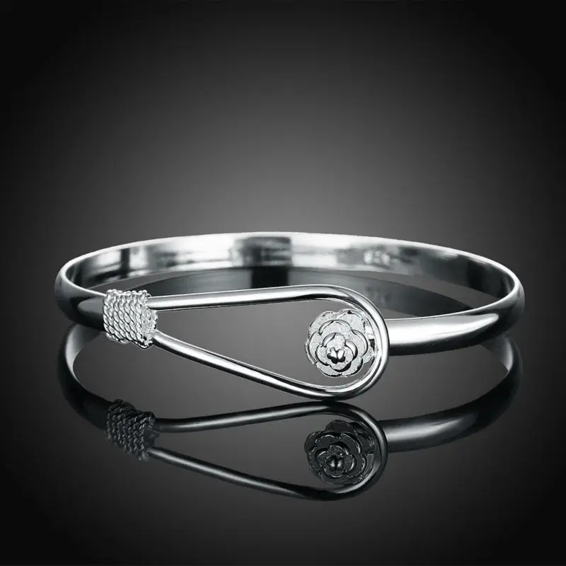 Новый модный и роскошный браслет Femme Argent Bijoux с серебряной розой застежкой для