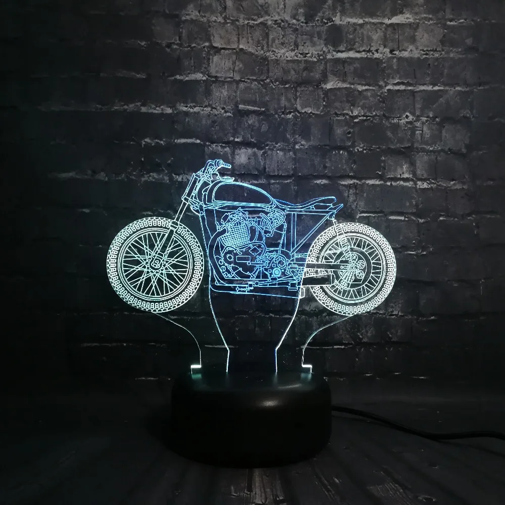 Новинка 3D лампа Mixcolor мотоцикл USB ночник настроение насекомое детские игрушки светодиодное освещение RGB лампа детские игрушки сенсорный скутер автоцикл