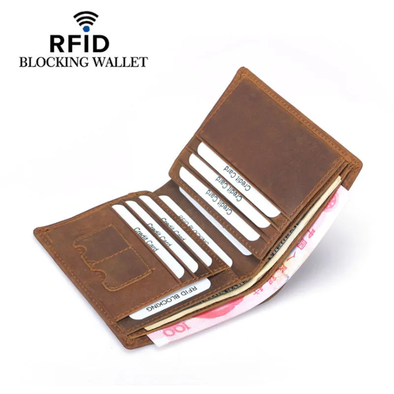 Кошелек мужской из натуральной воловьей кожи с зажимом для денег и RFID защитой|clutch