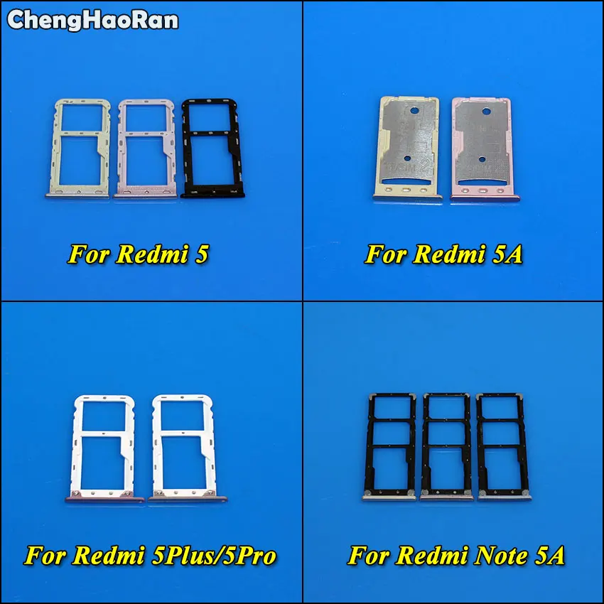 Лоток для SIM карты ChengHaoRan гнездо держатель адаптеры Xiaomi Redmi 5 5A 5Plus 5Pro Note адаптер Sim