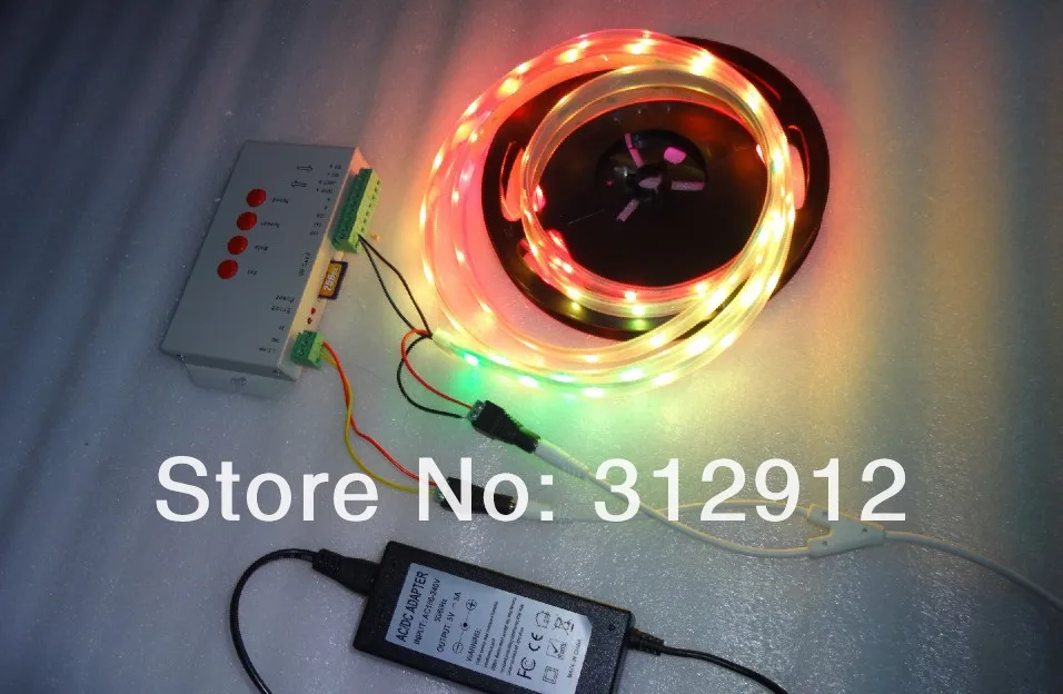 5 м DC5V WS2812B led pixel srip, IP68 в силиконовой трубке, 30 шт. WS2812B/m с 30 пикселей; 36 Вт; белая печатная плата