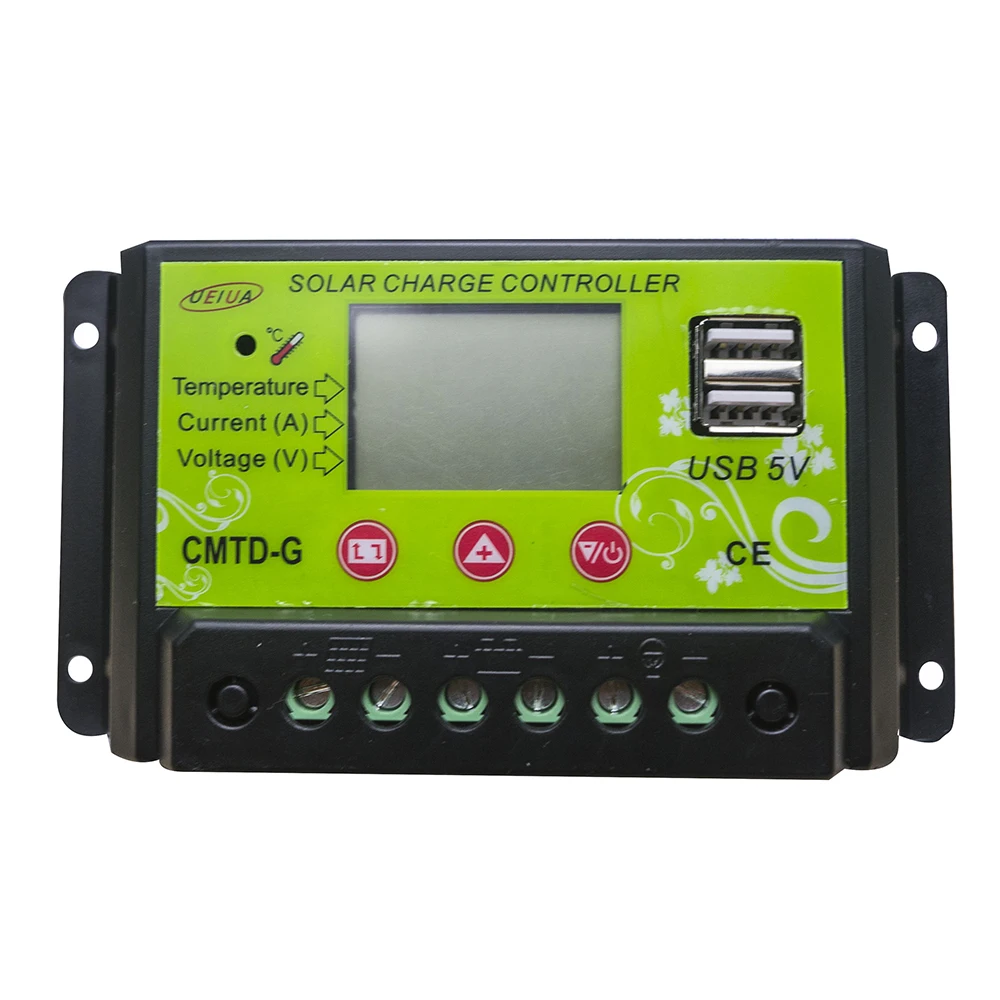 MAYLAR 10A 20A ШИМ Контроллер заряда 12 В Батарея регулятор с 5 USB Выход ЖК дисплей