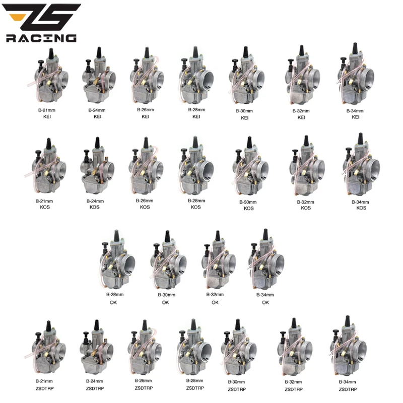 Карбюратор ZS Racing OKO KOSO PWK Keihi 21 24 26 28 30 32 34 гоночный для скутера JOG DIO DT100 посылка со