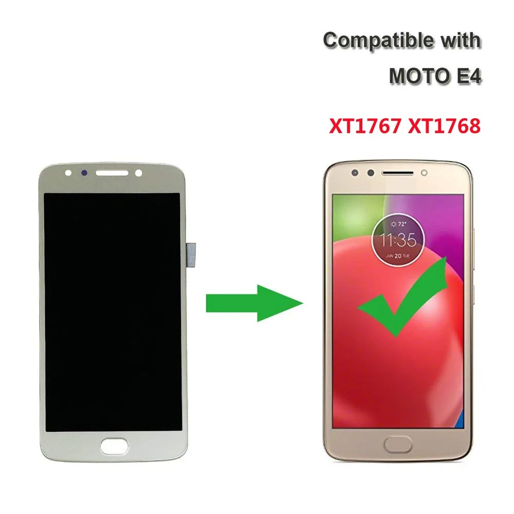 ЖК дисплей с дигитайзером сенсорного экрана для Motorola Moto E4 (США версия кнопкой