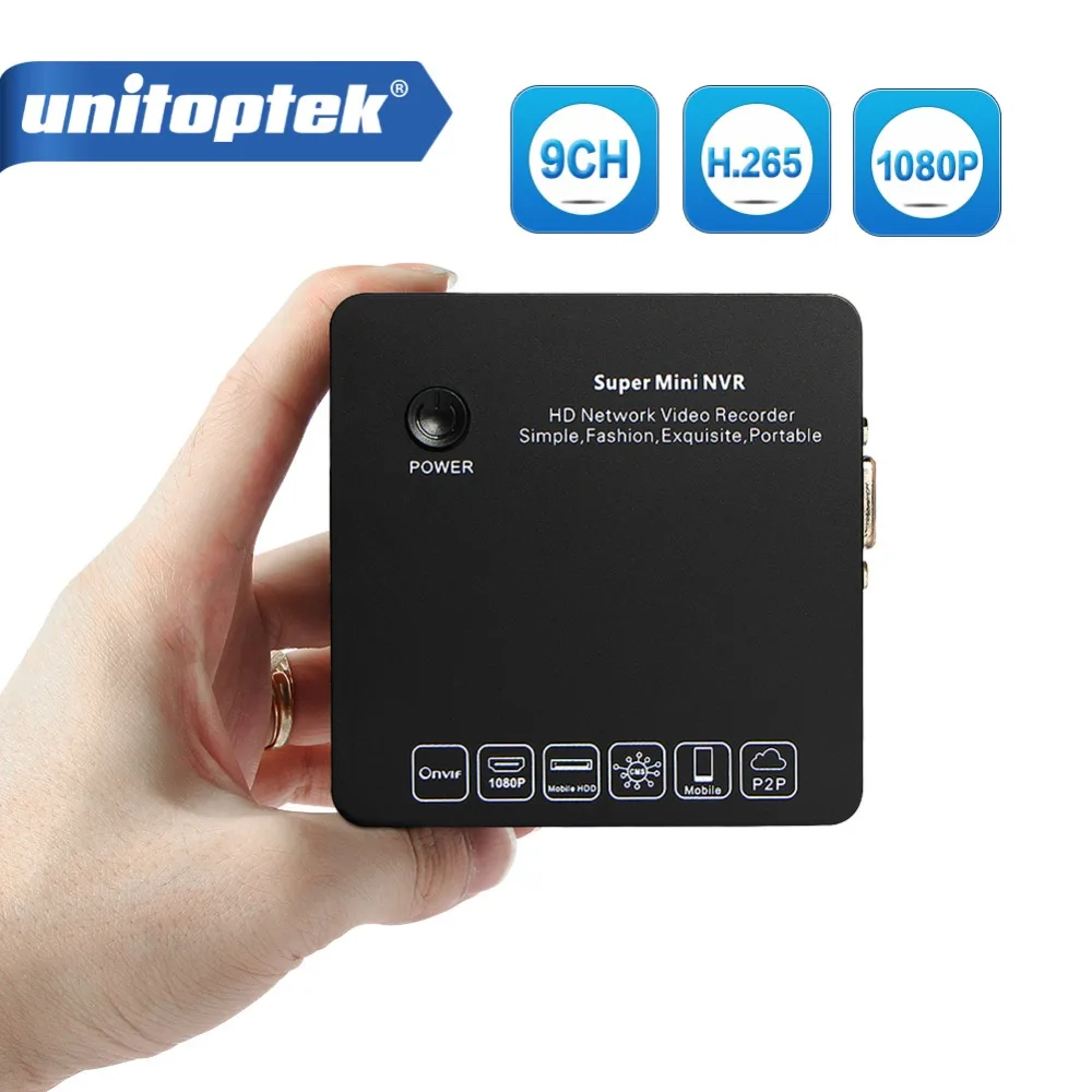 Unitoptek супер мини NVR 9Ch 1080 P 2MP CCTV IP Камера сети видео Регистраторы наблюдения 9
