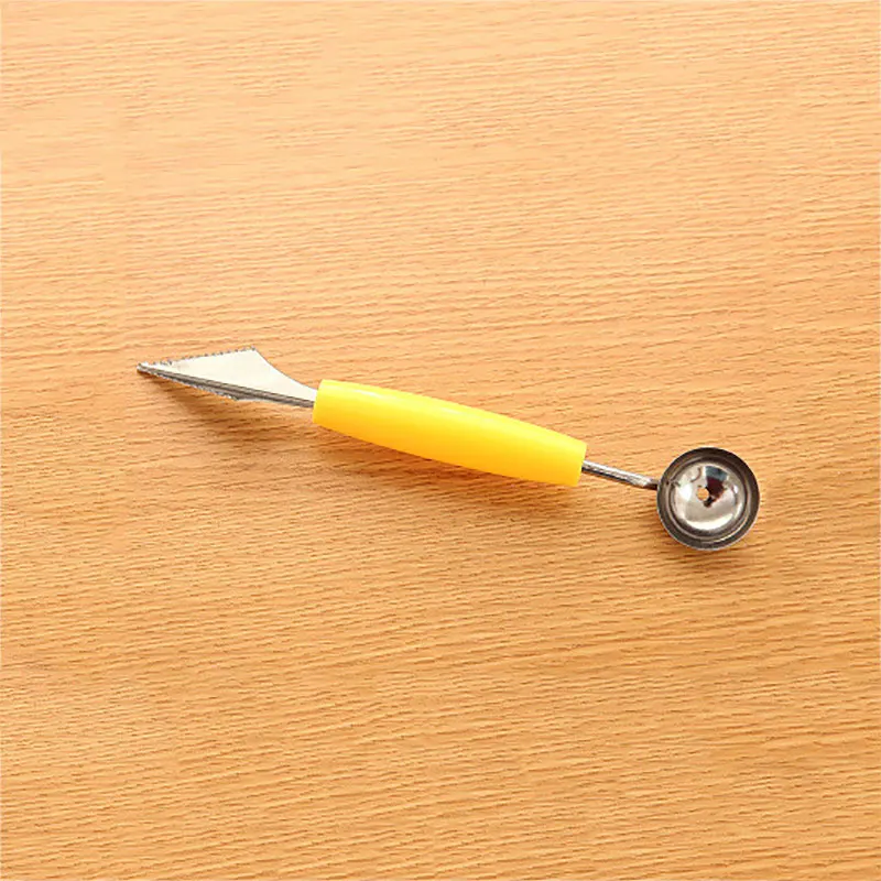 yellow 1 шт., ложка для мороженого, ложка, сделай сам, разные холодные инструменты для резки, дынный нож арбуза, фруктовый гаджет, кухонные гаджеты, функциональный - Цвет: yellow