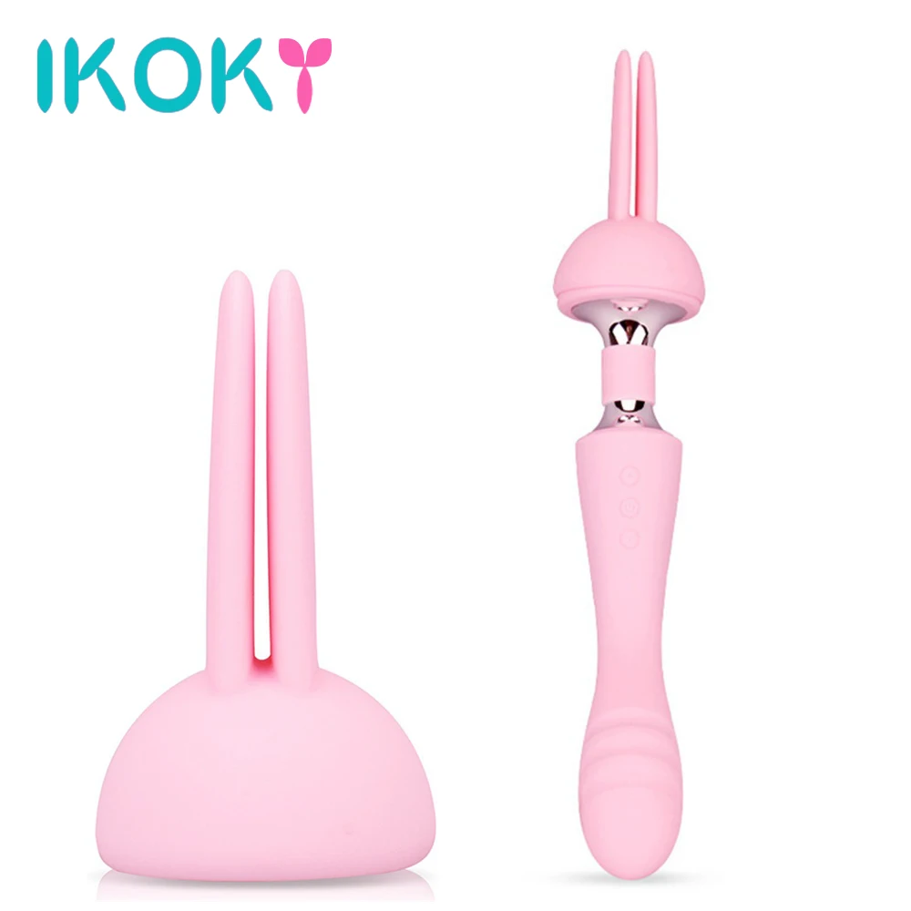 IKOKY для взрослых продукт кролик AV голова Вибраторы стимулятор клитора USB