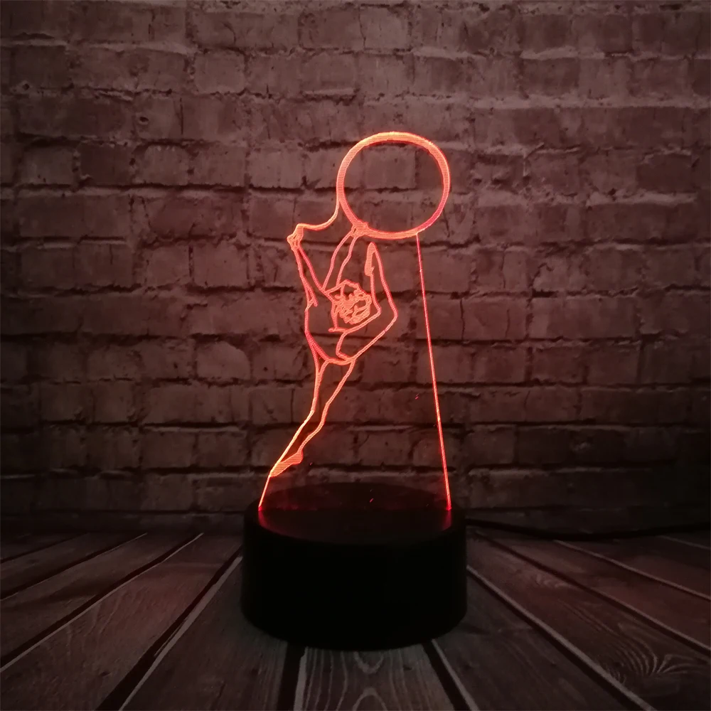 Гимнастка спортсмена кольцо 3D лампа ночник USB светодиодное освещение Mulitcolor