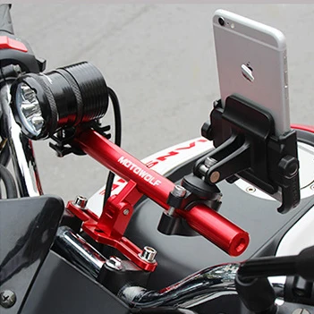 Metall Motorrad Bike Verlängerung Querlatte Halterung Extender Verlängern Montieren Leichte Taschenlampe Motorrad GPS Telefon Halter