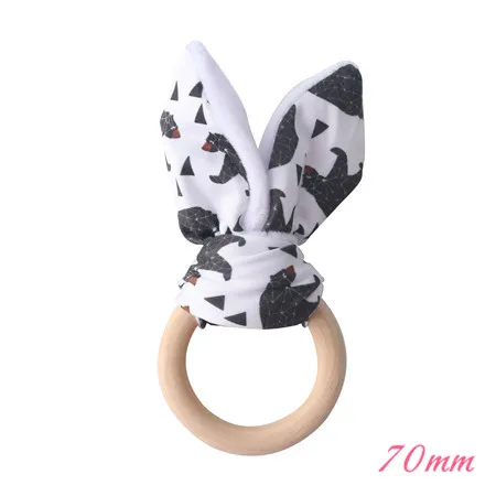 70mm Black bear Let's Make 1 шт. деревянный грызунок для детей, незавершенный деревянный Прорезыватель для зубов с кроличьими ушками, деревянный подарочный набор, органические деревянные Прорезыватели для зубов с кроличьими ушками - Цвет: 70mm Black bear