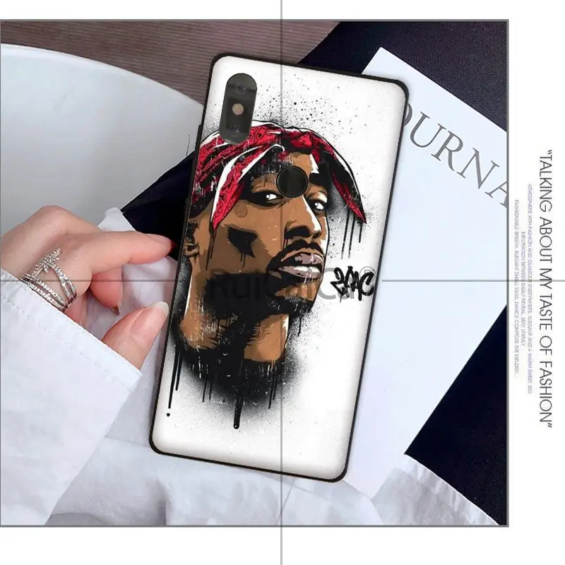 Ruicaica 2pac Tupac Amaru Shakur maveli Custom Photo мягкий чехол для телефона Xiaomi mi Mix 2 S 6 8 8SE Note 3 Red 5