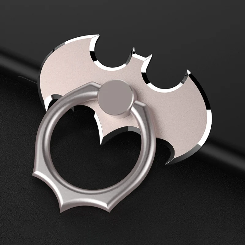 Золотистый Бэтмен палец кольцо мобильный сотовый телефон Настольный держатель для iPhone X samsung летучая мышь металлический смартфон на 360 градусов вращающийся стол стенд - Цвет: Золотистый