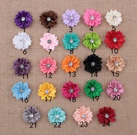 yundfly 1 6 30pcs chic mini ribbon flowers with cone button for diy headband clips hair accessories decorations
