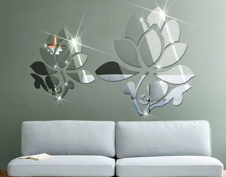 Зеркальные настенные Стикеры пластиковые 3d наклейки сделай сам с пионами