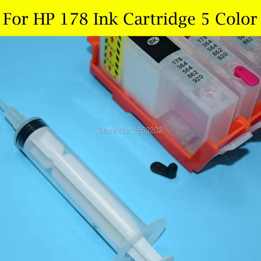 5 Pieces/Lot 178 Ink Cartridge With For HP ARC/Auto Reset Chip 7510 C5380 C6380 D5460 D5463 Printer | Компьютеры и офис