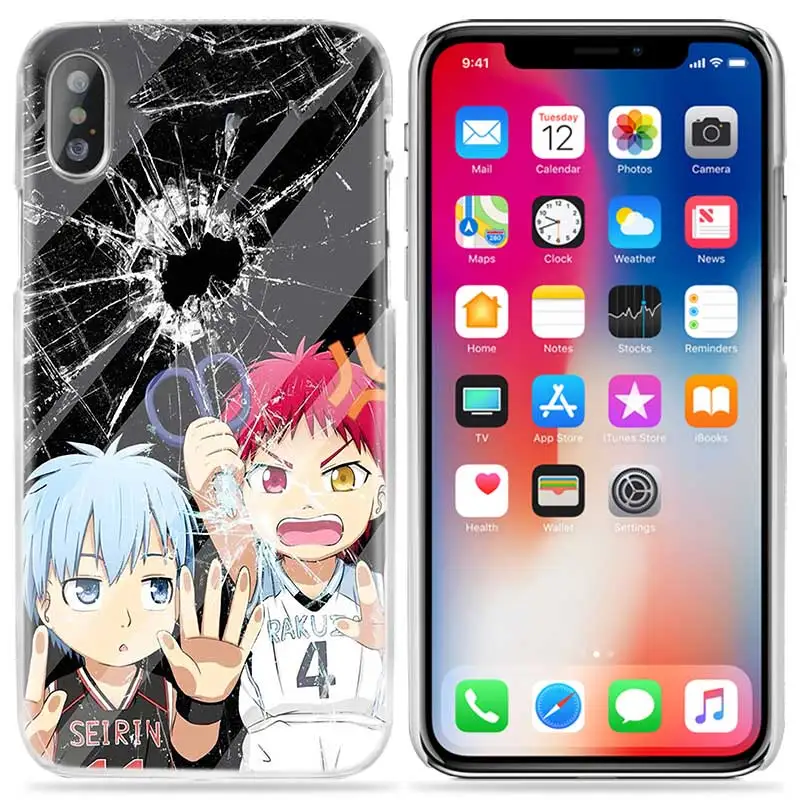 02 Kuroko чехол без корзины для iPhone XS Max XR X 10 7S 8 6 6S Plus 5S SE 5 4S 4 5C прозрачный жесткий PC аниме Kawaii чехол для телефона - Цвет: 02