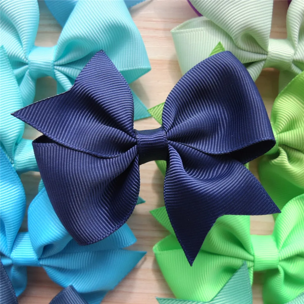 3.5 Inch Baby Kids Hair Bow Boutique hair accessories Hairgrips Hair Clips Barrettes School Hair Bow Dovetail bow Clips 40 pcs