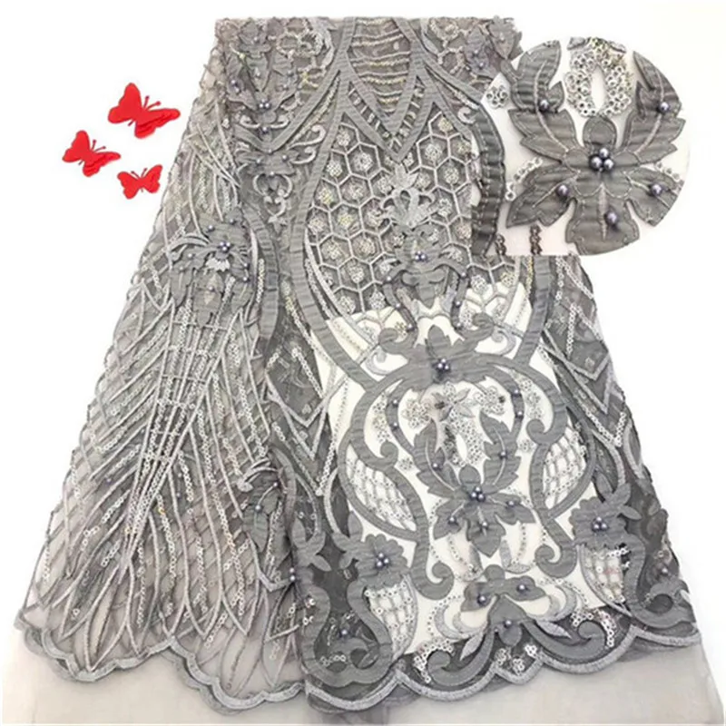 Фиолетовые белые сетчатые тюлевые кружевные африканские бусы ткани высокого