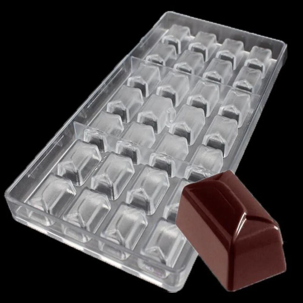Grainrain Rectangle Shaped DIY Chocolate Molds Clear Hard Plastic Polycarbonate PC Mould | Baking &amp Pastry Tools