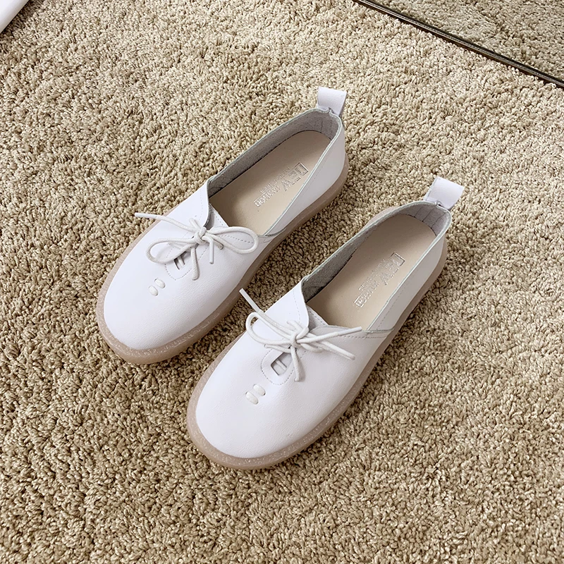 Summer Women Vintage Simple Ballet Shoes Brand Student Casual Lace-Up Low Heels Platform Designer Girls Beach Soft Bottom | Обувь