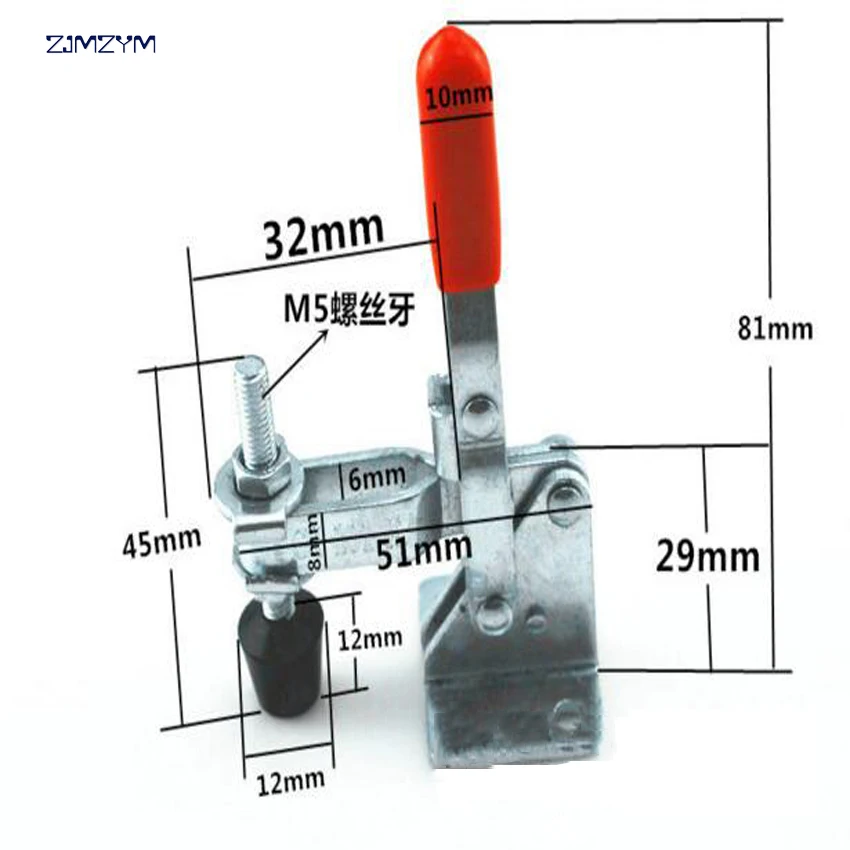 

High quality 101-A 48Kg Holding Capacity Vertical Type Flanged Base Straight Handle Quick Hand Tool Toggle Clamp