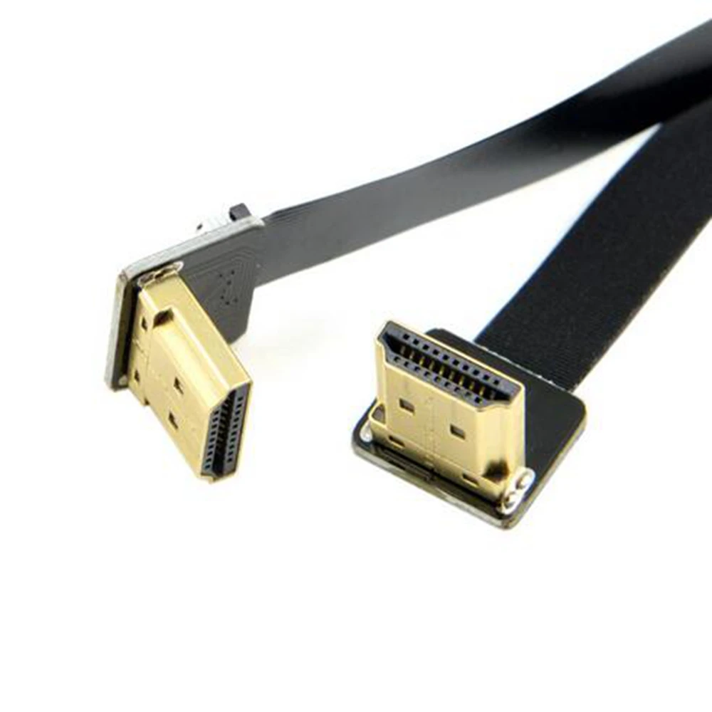 Плоский кабель FPC 100 шт. 0 2 м двойной под углом 90 градусов HDMI совместимый штекер для