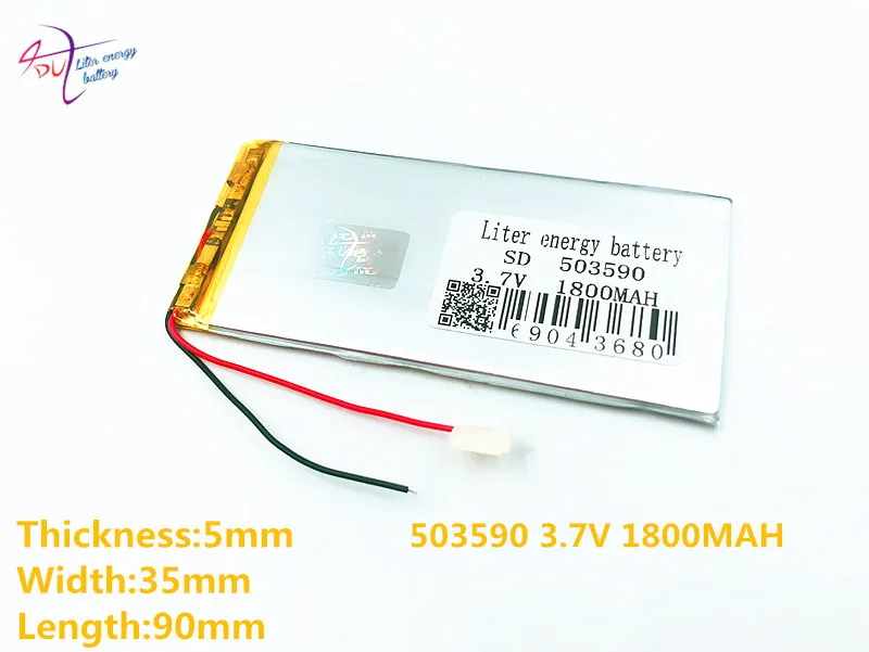 3,7 V 1800mAh 503590 053590 литий-полимерный Li-Po Li ion Перезаряжаемые Батарея клетки для Mp3 MP4 MP5 gps Мобильный bluetooth