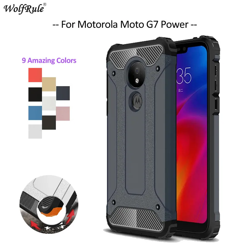 Чехол для Motorola Moto G7 Power TPU и PC Armor Bumper защитный чехол телефона Cover 6 2''|Бамперы| |