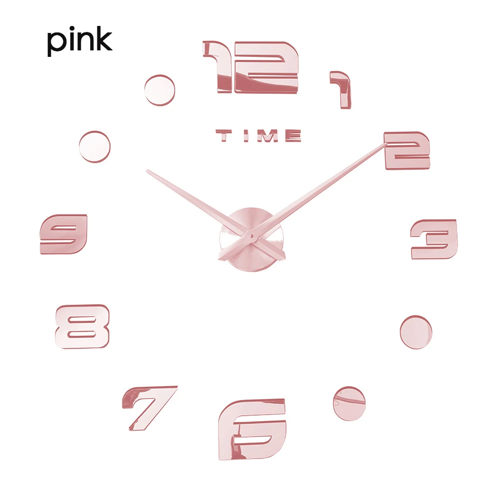 wall clock pink Светящиеся креативные новые настенные часы Horloge Murale Diy 3d акриловая наклейка для зеркала большая домашняя кварцевая игла Современная Дези - Цвет: wall clock pink