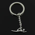 Модный брелок для ключей 30 мм, металлический брелок для ключей, ювелирные изделия, античное серебряное покрытие, плавающий свимбец, спортивный брелок 29x11 мм, подвеска