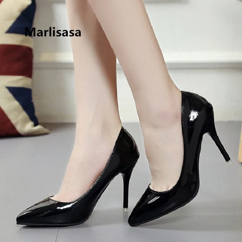 

Marlisasa Women Cool Comfortable Pu Leather High Heel Shoes Lady Classic Pointed Toe Office High Heel Pumps Party Shoes F2154