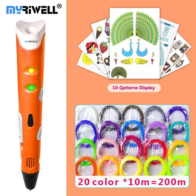 3d Ручка myriwell 1 75 мм ABS/PLA Филамент ручка 3 d 2018Smart3d с принтом подарок на день рождения
