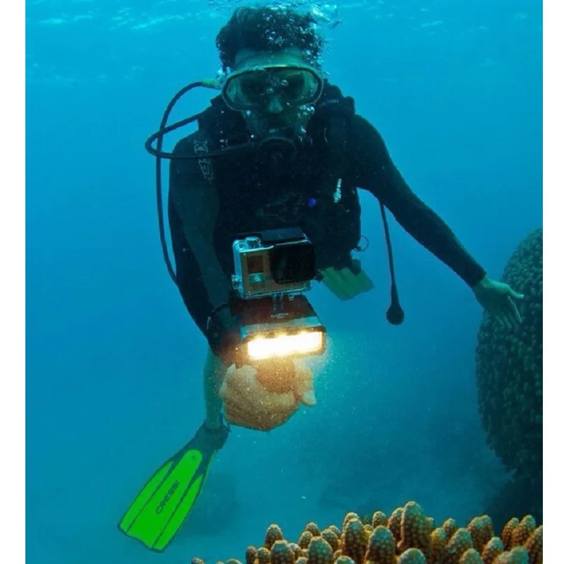 Подводный Водонепроницаемый экшн камеры Go Pro для дайвинга светодиодная вспышка