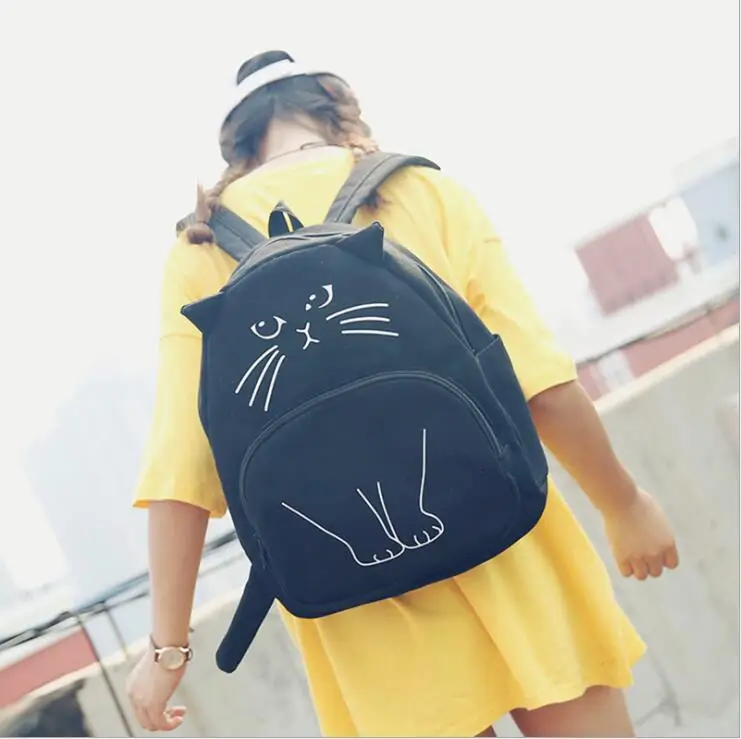 New personality cartoon cat casual backpack