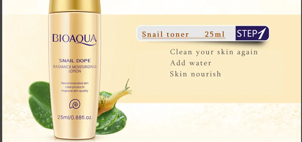 Bioaqua, 24 K, Золотая улитка, дорожный набор для ухода за кожей, против старения, морщин, эссенция, крем для глаз, тонер, очищающее средство для лица с BB