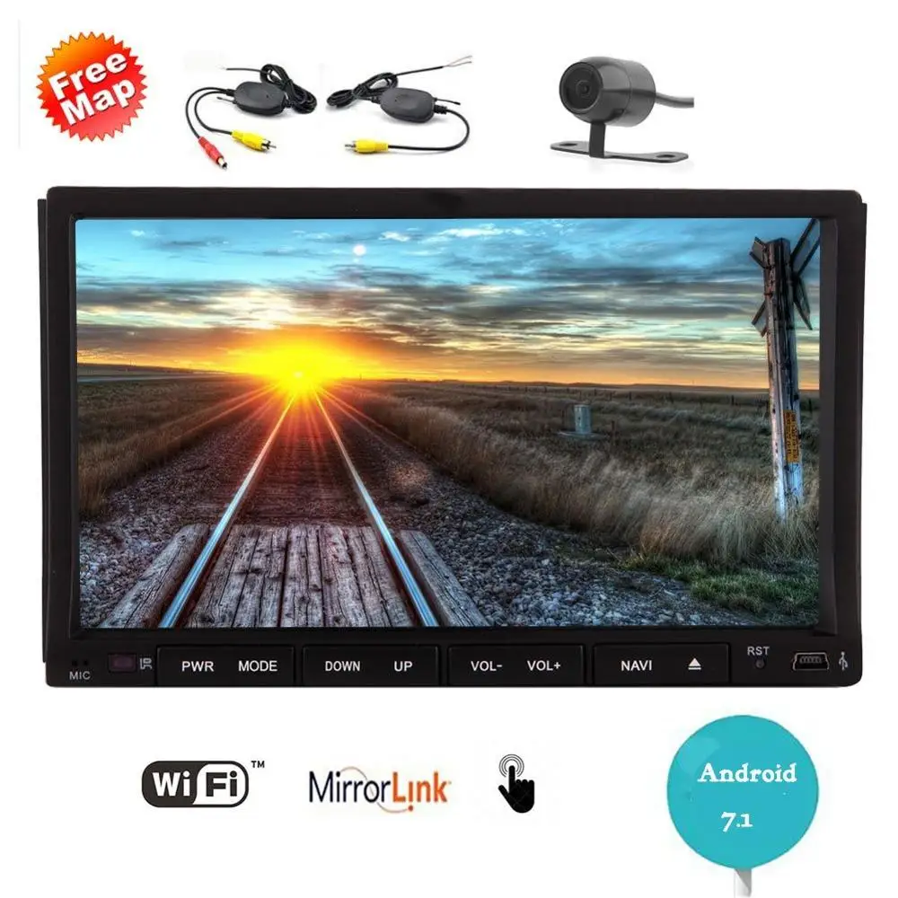 Android 7.1 Сенсорный экран стерео 2din Радио видео dvd-плеер Wi-Fi GPS Навигация Авто