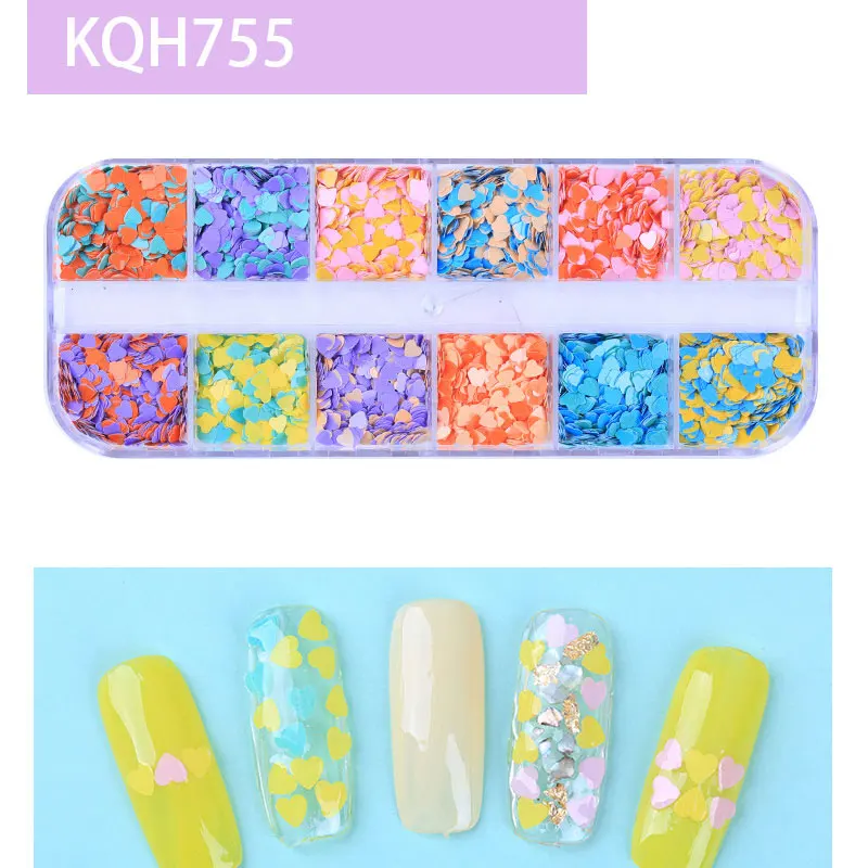 KQH755 1 коробка, мульти размер, сделай сам, блестка для ногтей, Плоские наклейки, 3D дизайн ногтей, украшения, очаровательные наклейки, Стразы для ногтей, аксессуары для маникюра - Цвет: KQH755