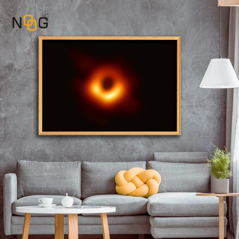 Картина на холсте с черными отверстиями первое изображение фотовселенной плакат